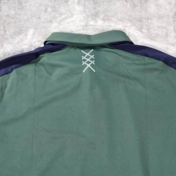 Rhone Commuter Polo Shirt Mens XL‎ Green Navy Raglan Performance Golf Stretch - Picture 6 of 12